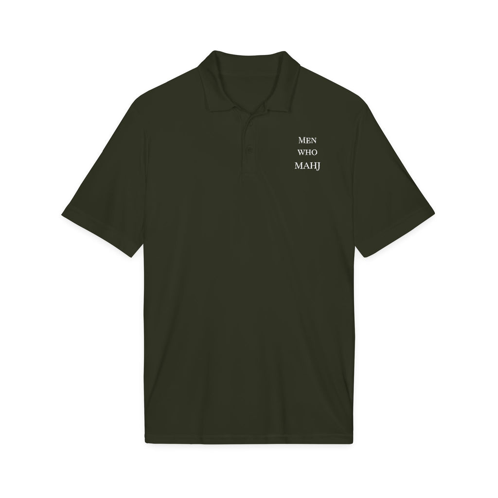 Men Who Mahj Shirt | Deep Green Men’s Mahjong Golf Shirt