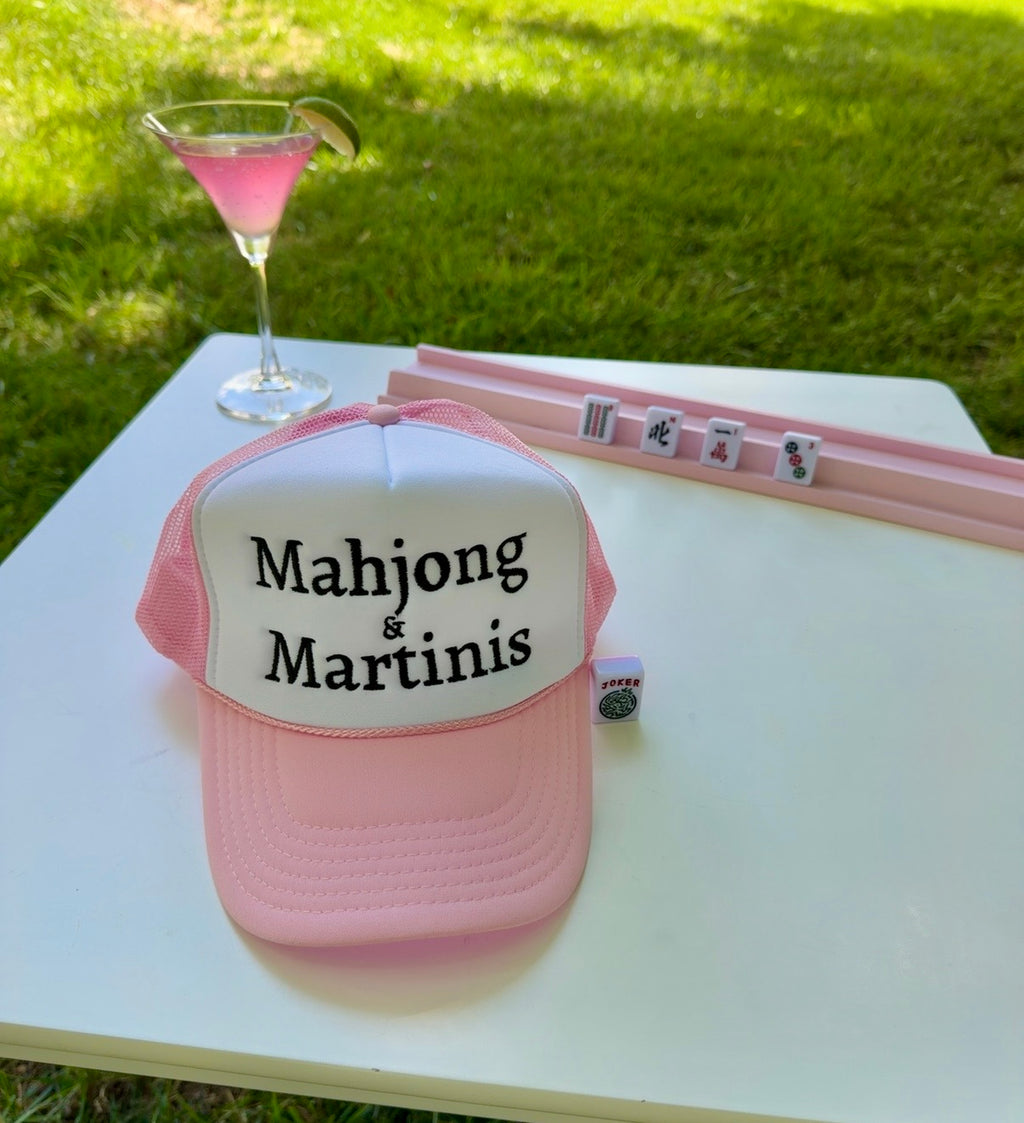 Mahjong & Martinis trucker hat