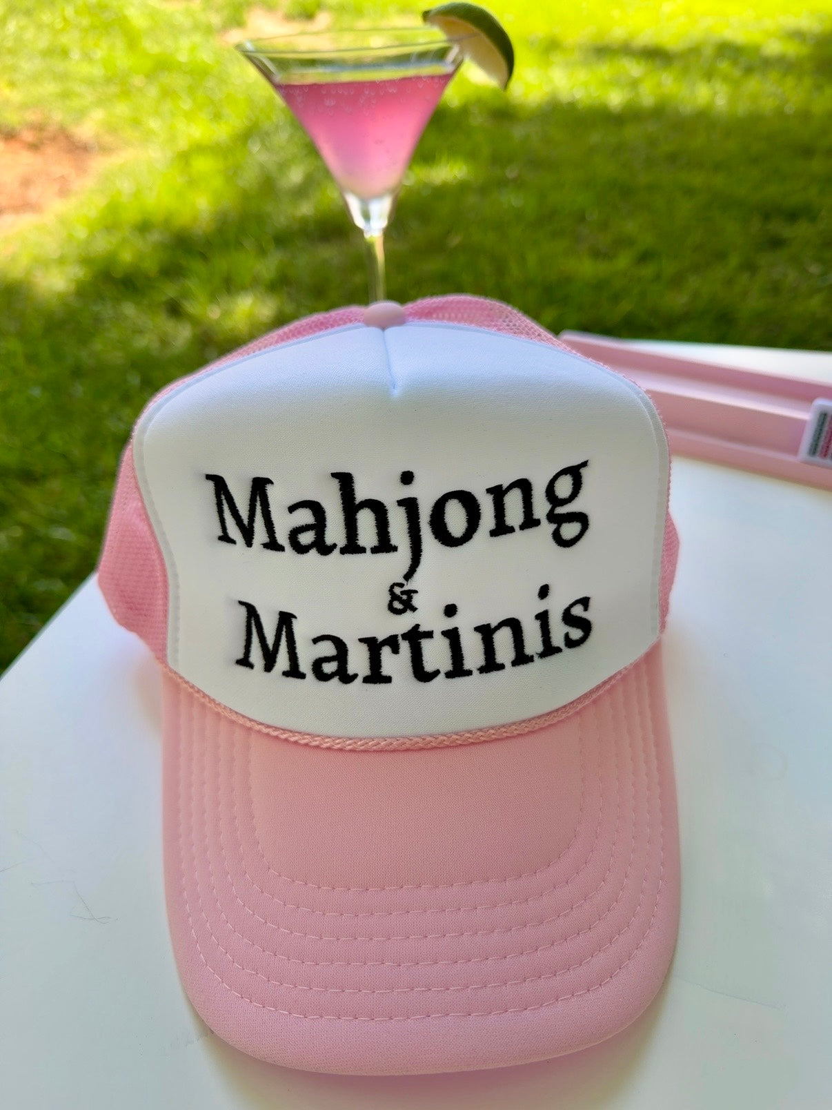 Mahjong & Martinis trucker hat