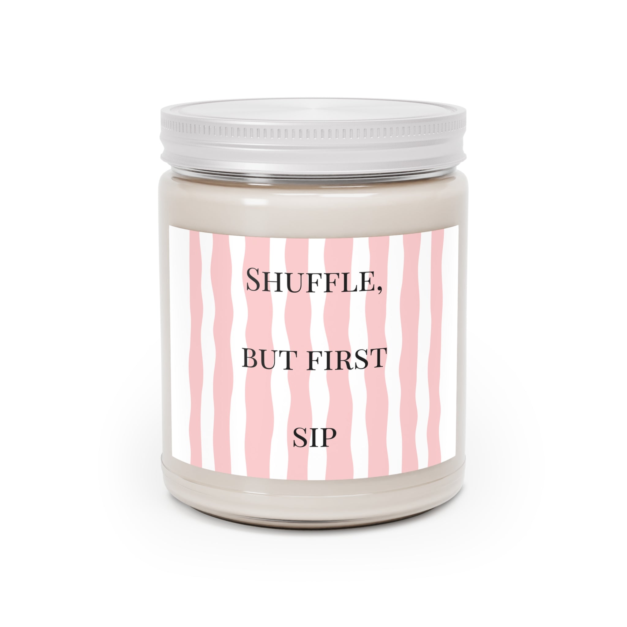 Shuffle But First Sip Candle | Pink Grapefruit Soy Candle | Mahjong Gift | Hostess Gift | Game Night Decor | Mahjong Lover Gift