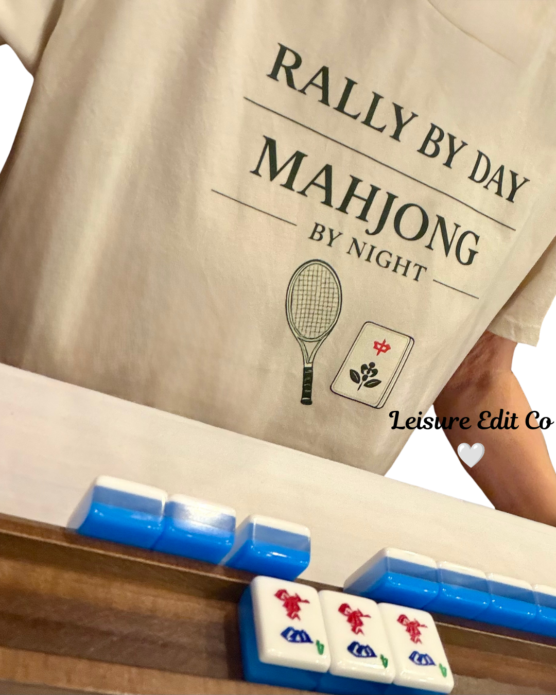 Rally By Day Mahjong By Night Tee, Tennis and Mahjong Tee, Cropped Graphic Tee, Preppy Aesthetic Shirt, Gift for Mahjong Lover