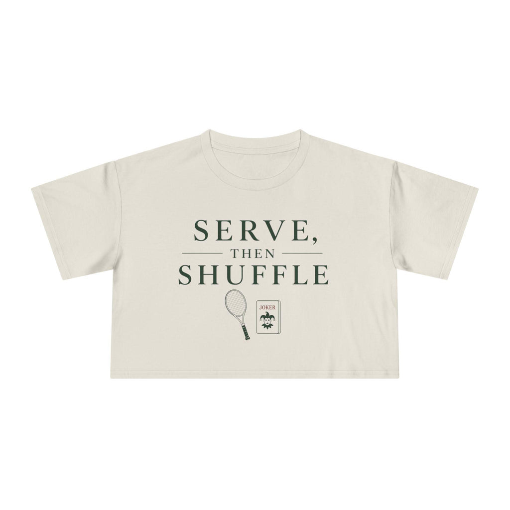 Serve Then Shuffle Tennis and Mahjong Cropped Tee